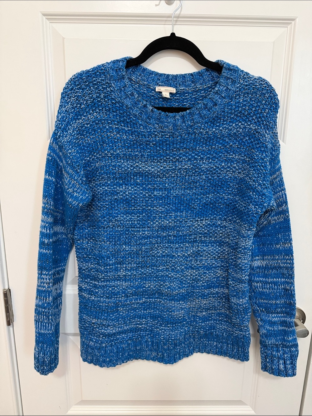GAP Women's Small Blue Marled Chunky Crewneck Sweater